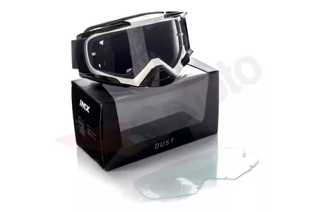 Gafas de moto IMX Dust blanco tintado + cristal transparente-9