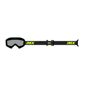 Motorradbrille IMX Mud mattschwarz/grau/fluorgelb klare Scheibe - 3802231-249-OS