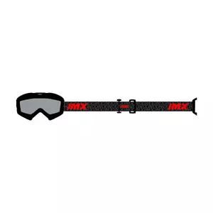 Motocyklové okuliare IMX Mud matné čierne/sivé/červené číre sklo - 3802231-250-OS