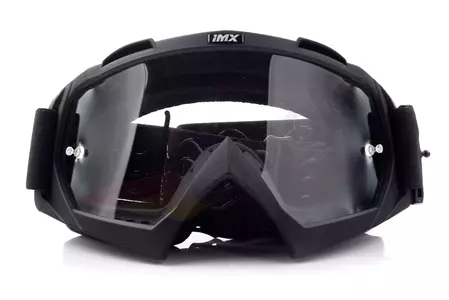 Motorradbrille IMX Mud mattschwarz/rosa transparentes Glas-2