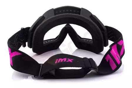 Motorradbrille IMX Mud mattschwarz/rosa transparentes Glas-6