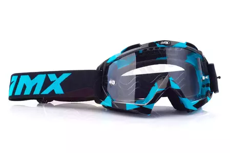 Motorradbrille IMX Mud Graphic matt blau/schwarz transparentes Glas-3