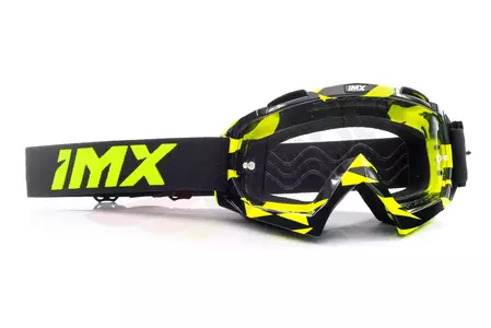 Motocikla brilles IMX Mud Graphic fluo yellow/black caurspīdīgs stikls-3