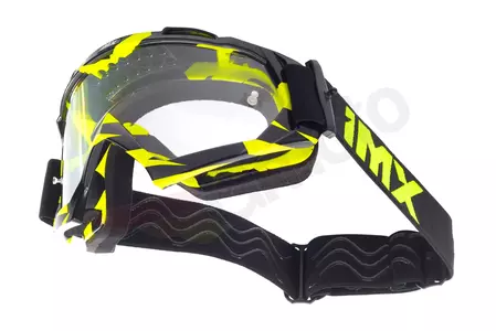 Motocikla brilles IMX Mud Graphic fluo yellow/black caurspīdīgs stikls-5