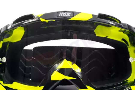 Motocikla brilles IMX Mud Graphic fluo yellow/black caurspīdīgs stikls-7