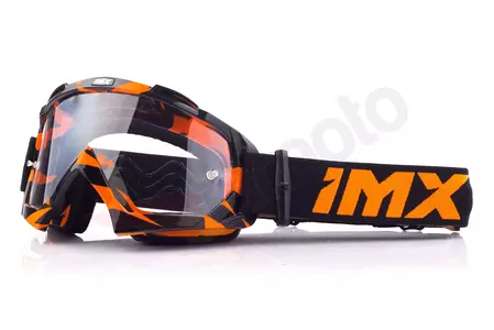 Очила за мотоциклет IMX Mud Graphic оранжево/черно прозрачно стъкло - 3802232-172-OS