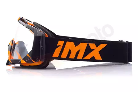 Occhiali da moto IMX Mud Graphic arancio/nero in vetro trasparente-4
