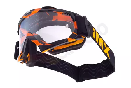 Motocikla brilles IMX Mud Graphic oranžs/ melns caurspīdīgs stikls-5
