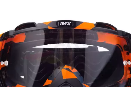 Motocikla brilles IMX Mud Graphic oranžs/ melns caurspīdīgs stikls-7