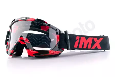 Chariot de motocycliste IMX Mud Graphic roșu/negru, sticlă transparentă - 3802232-055-OS