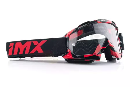 Motociklininko akiniai IMX Mud Graphic raudonos/juodos spalvos permatomas stiklas-3