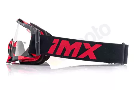 Occhiali da moto IMX Mud Graphic rosso/nero in vetro trasparente-4