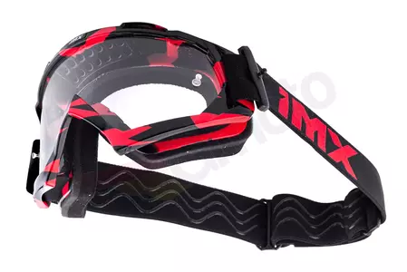 Motociklininko akiniai IMX Mud Graphic raudonos/juodos spalvos permatomas stiklas-5