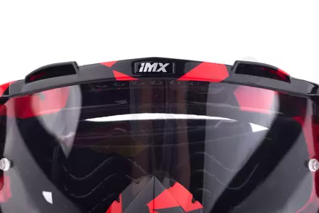 Motocyklové okuliare IMX Mud Graphic červené/čierne priehľadné sklo-7