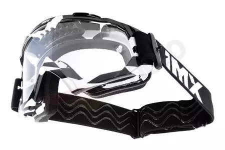 Motocyklové brýle IMX Mud Graphic bílá/černá průhledná skla-5