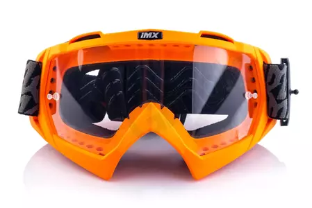 Motocyklové okuliare IMX Mud oranžový matný/šedý číry zorník-2