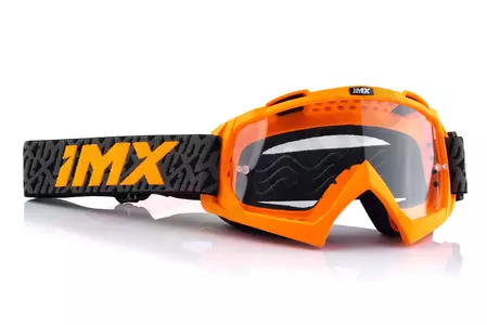 Очила за мотоциклет IMX Mud матово оранжево/сиво прозрачни лещи-3