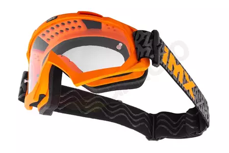Motocyklové okuliare IMX Mud oranžový matný/šedý číry zorník-5