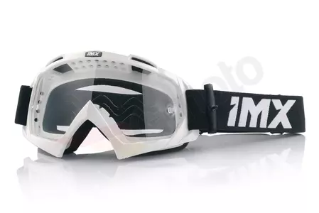 Motocyklové brýle IMX Mud bílé průhledné sklo