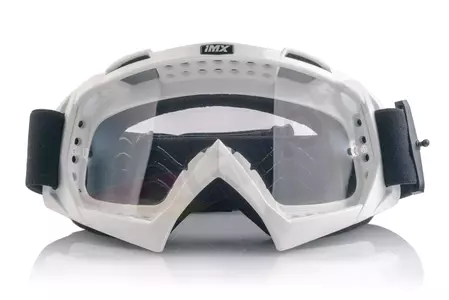 Occhiali da moto IMX Mud in vetro trasparente bianco-2