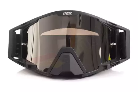Motorradbrille IMX Sand matt schwarz spiegelnd silber + transparentes Glas-2