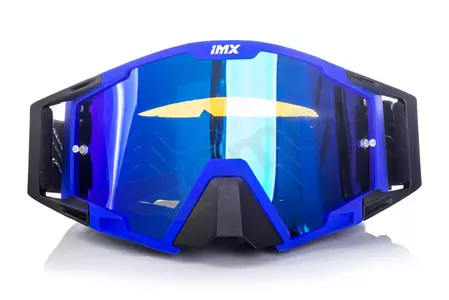 Motorradbrille IMX Sand matt blau/schwarz blau verspiegelt + transparentes Glas-2