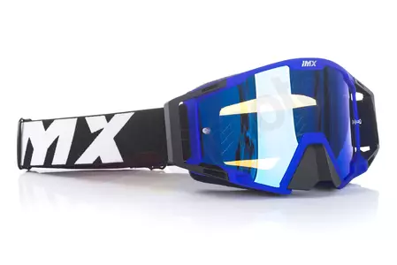 Motocyklové brýle IMX Sand matně modré/černé zrcadlově modré + průhledné sklo-3