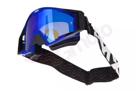 Motocyklové brýle IMX Sand matně modré/černé zrcadlově modré + průhledné sklo-5
