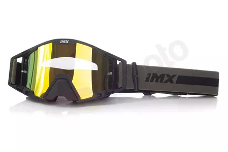 Motorradbrille IMX Sand mattschwarz/braun verspiegeltes orangefarbenes Glas + transparentes Glas - 3802241-919-OS