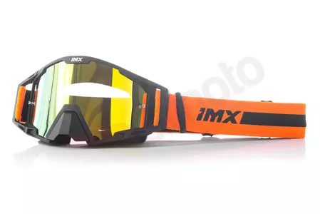 Okuliare na motorku IMX Sand matná čierna/oranžová zrkadlové oranžové sklo + priehľadné sklo-1