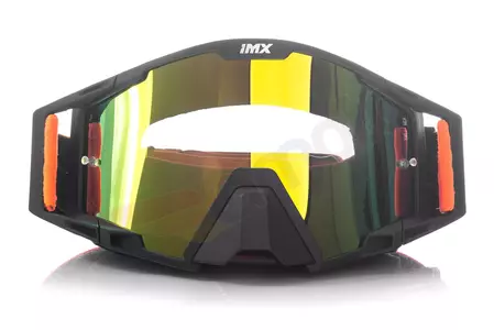 Motoristična očala IMX Sand mat črna/oranžna zrcalno oranžno steklo + prozorno steklo-2