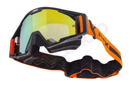 Occhiali da moto IMX Sand nero opaco/arancione specchiato + vetro trasparente-5