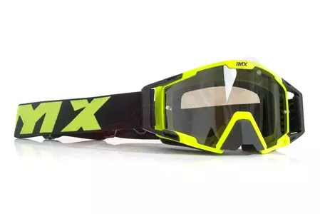 Óculos de proteção para motociclistas IMX Areia amarelo fluo mate/preto prata espelhada + vidro transparente-3