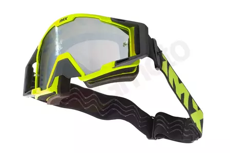 Óculos de proteção para motociclistas IMX Areia amarelo fluo mate/preto prata espelhada + vidro transparente-5
