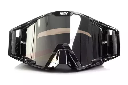 Motorradbrille IMX Sand Graphic schwarz/grau verspiegelt silber + transparentes Glas-2