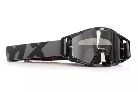 Óculos de proteção para motociclistas IMX Sand Graphic preto/cinzento prata espelhada + vidro transparente-3