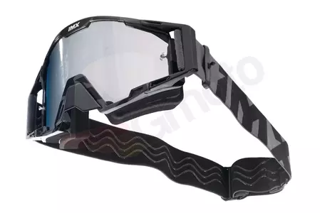 Motorradbrille IMX Sand Graphic schwarz/grau verspiegelt silber + transparentes Glas-5