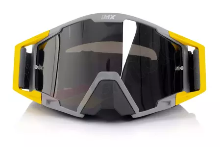 Óculos de proteção para motociclistas IMX Sand cinzento mate/amarelo fluo prata espelhado + vidro transparente-2