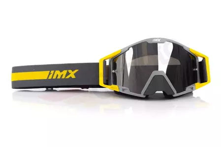 Motorbril IMX zand grijs mat/geel fluo gespiegeld zilver + transparant glas-3