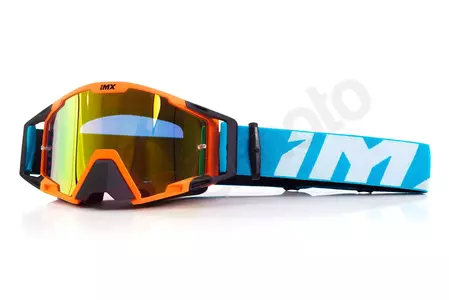 Motoros szemüveg IMX Sand matt narancs/kék/fehér tükrös narancs + átlátszó üveg-1