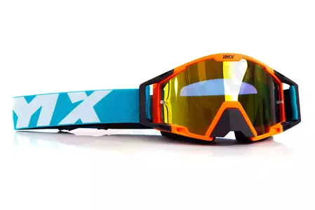 Occhiali da moto IMX Sand arancio opaco/blu/bianco specchiato + vetro trasparente-3