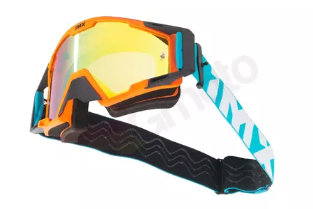 Óculos de proteção para motociclistas IMX Sand laranja mate/azul/branco espelhado laranja + vidro transparente-5