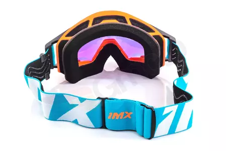 Motoros szemüveg IMX Sand matt narancs/kék/fehér tükrös narancs + átlátszó üveg-6