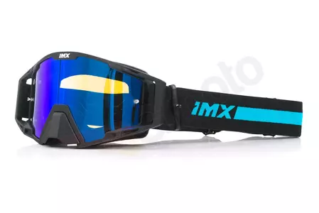 Motocyklové okuliare IMX Sand matná čierna/modré zrkadlové modré sklo + priehľadné sklo - 3802241-913-OS