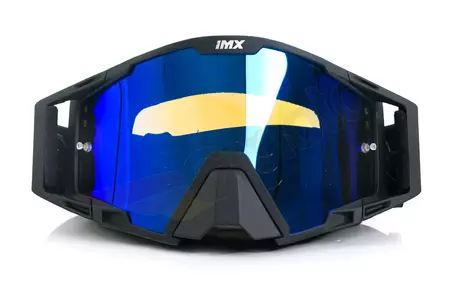 Motocyklové brýle IMX Sand matná černá/modrá zrcadlová modrá skla + průhledná skla-2