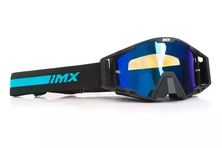 Motorradbrille IMX Sand mattschwarz/blau verspiegeltes blaues Glas + transparentes Glas-3