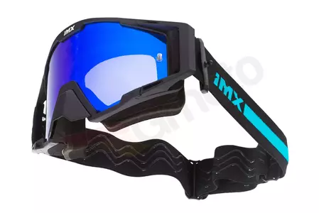 Motorcykelbriller IMX Sand matsort/blå med blåt spejlglas + gennemsigtigt glas-5