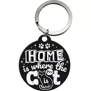 Obroček za ključe Dom je tam, kjer je mačka - 48042