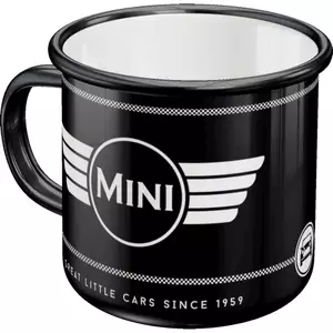Mini emaliuotas puodelis su logotipu juodas-1