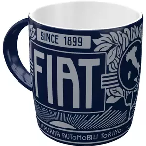 Tazza in ceramica blu con logo Fiat Since 1899 - 43069